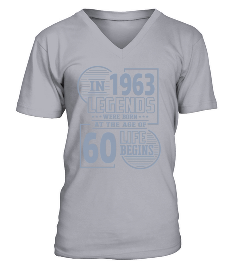 60th Birthday Sayings Legends were born in 1963 V-Neck T-shirt