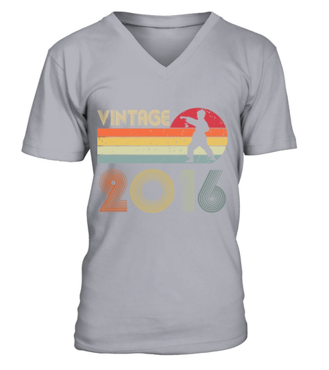 6th Birthday Karate Taekwondo Boy Vintage 2016 V-Neck T-shirt