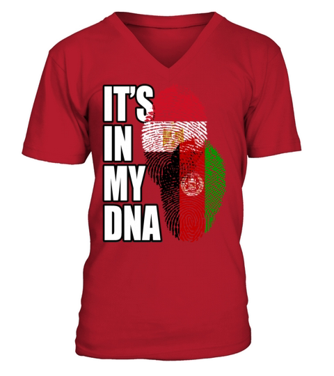 Afghan And Egyptian Mix Heritage DNA Flag V-Neck T-shirt