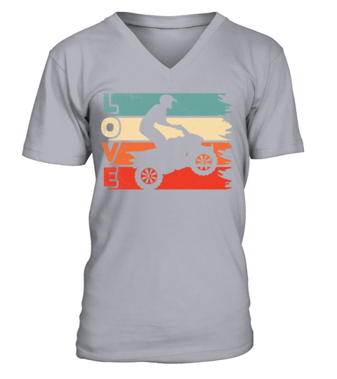 all terrain vehicles Cute LOVE art vintage retro V-Neck T-shirt