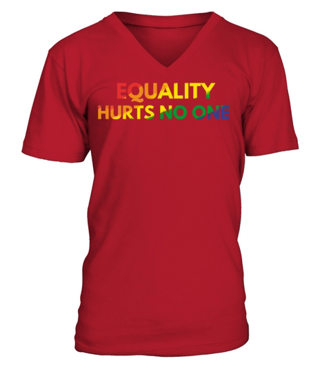 Equality Hurts No One in Rainbow Colors V-Neck T-shirt