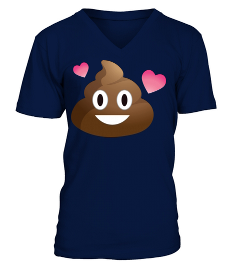 Funny Valentines Day Poop Love Heart V-Neck T-shirt