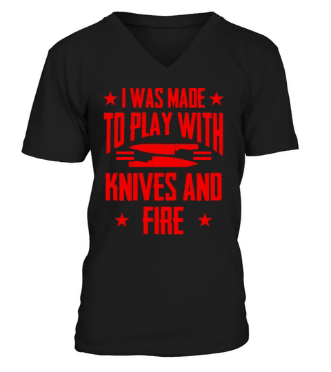 knife and fire cook V-Neck T-shirt