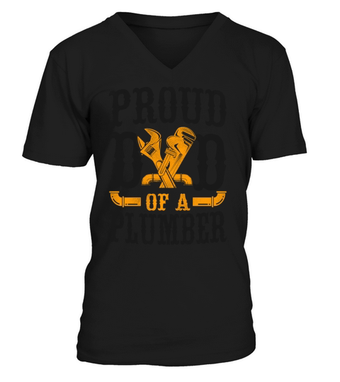 Plumbing Plumber Dad Vintage Proud V-Neck T-shirt