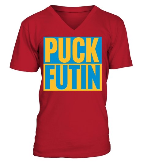 puck futin logo design V-Neck T-shirt