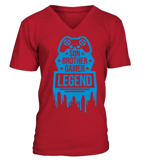 son brother gamer legend V-Neck T-shirt