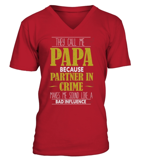 They Call Me Grandpa Partner in Crime Influence V-Neck T-shirt