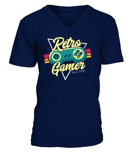 Vintage 1993 Birthday Gamer Gaming Gambler Console V-Neck T-shirt