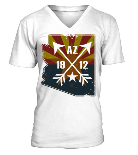 Vintage Arizona Flag Map V-Neck T-shirt