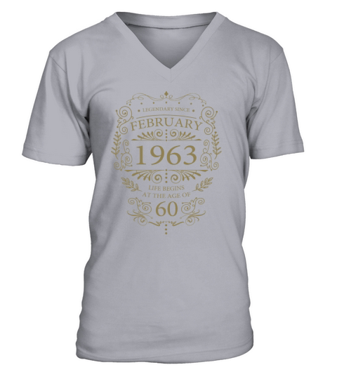 Vintage February 1963 birthday ornaments V-Neck T-shirt