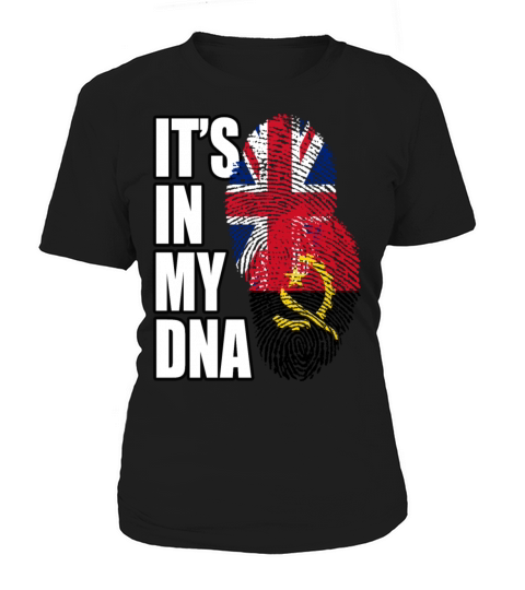 Angolan And British Mix Heritage DNA Flag Women's T-Shirt