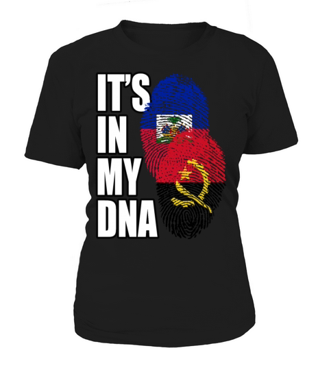 Angolan And Haitian Mix Heritage DNA Flag Women's T-Shirt