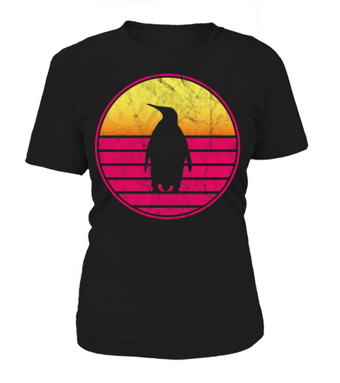 Penguin Vintage Sunset Retro Cute Womens Penguin Women's T-Shirt