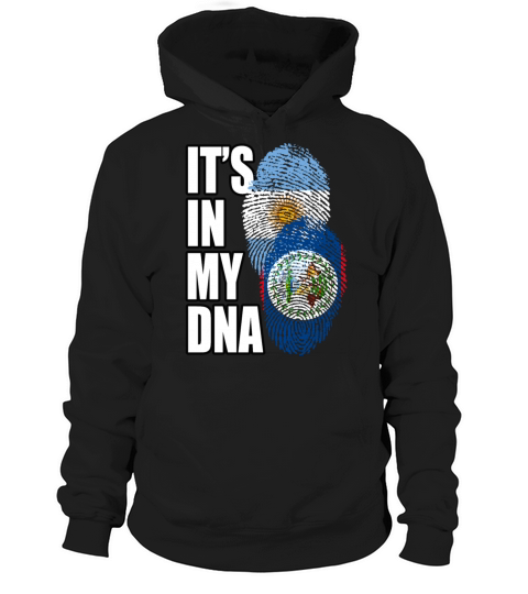 Belizean And Argentinian Mix Heritage DNA Flag Hoodie Unisex