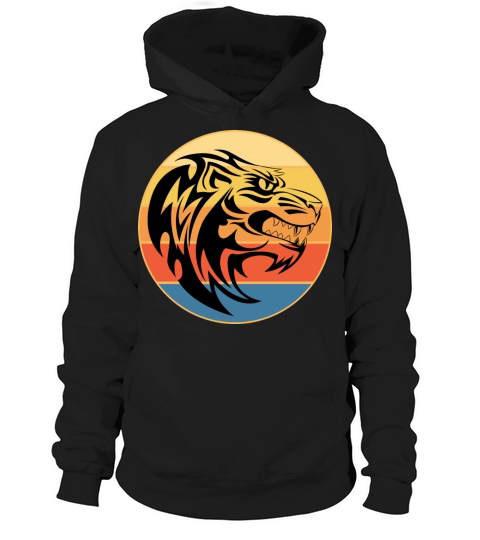 Tiger Big Cat Vintage Retro Sunset Hoodie Unisex