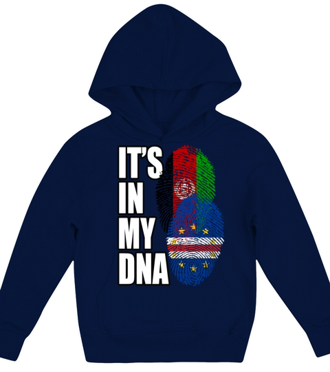 Afghan And Cabo Verdean Mix Heritage DNA Flag Kids Hoodie