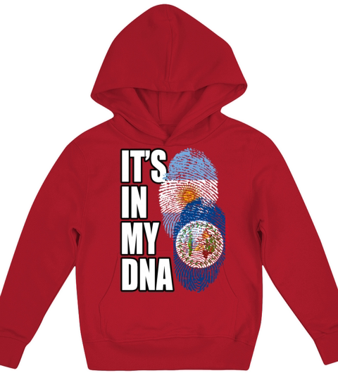 Belizean And Argentinian Mix Heritage DNA Flag Kids Hoodie