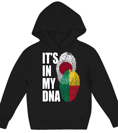 Beninese And Japanese Mix Heritage DNA Flag Kids Hoodie