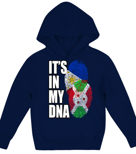 Burundian And Filipino Mix Heritage DNA Flag Kids Hoodie