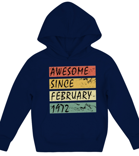 February 1972 vintage gift idea Kids Hoodie