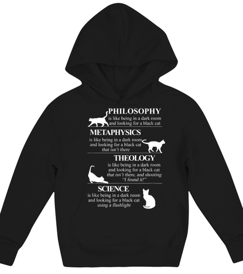 Funny Education Cat Tees - Philosophy Science Theology Kids Hoodie