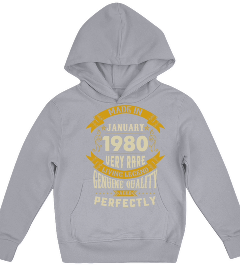 January 1980 Vintage Birthday Present Kids Hoodie