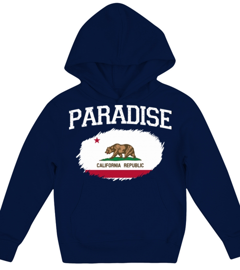 Paradise Ca California Flag Vintage Usa Sports Men Kids Hoodie