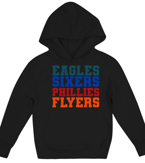 Retro Vintage Eagles Sixers Phillies Flyers Kids Hoodie