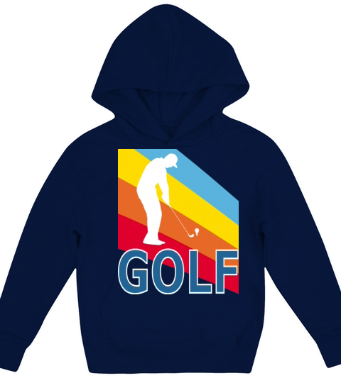 Retro Vintage Style Golf Player Sports Game Kids Hoodie