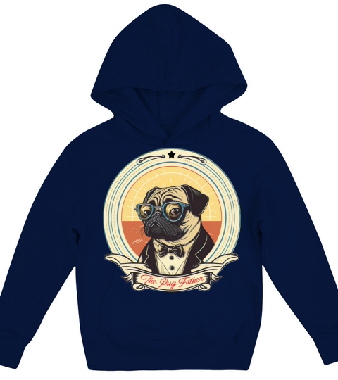 The Pug Father vintage Kids Hoodie