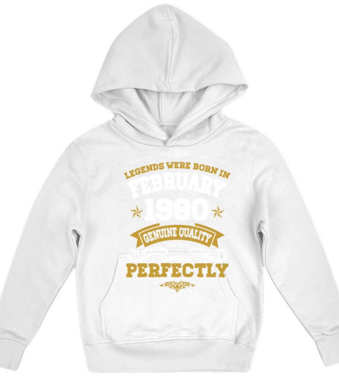 Vintage Aged To Perfection Ferbuary 1980 Kids Hoodie