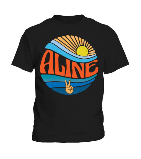 Aline Shirt Vintage Sunset Aline Groovy Tie Dye Kids T-Shirt