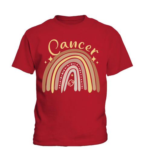 Cancer Zodiac Bohemian Boho Rainbow 70s Vintage Ae Kids T-Shirt