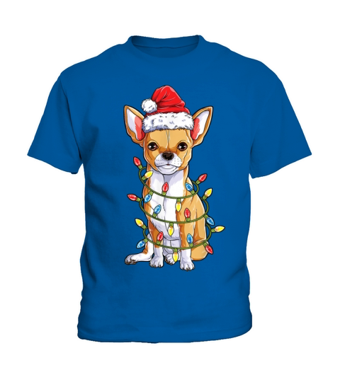 Chihuahua Santa Christmas Tree Lights Xmas Boys Do Kids T-Shirt