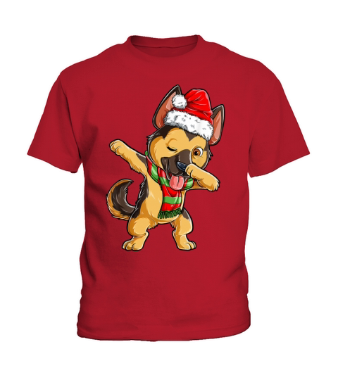 Dabbing German Shepherd Santa Christmas Gifts Kids Kids T-Shirt