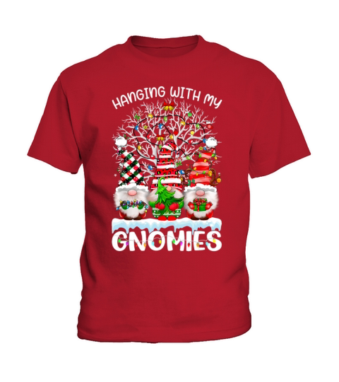 Hanging With My Gnomies Nordic Santa Gnome Christm Kids T-Shirt