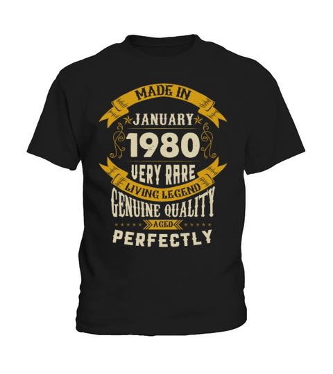January 1980 Vintage Birthday Present Kids T-Shirt