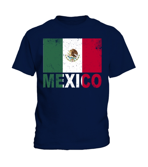 Mexico Flag Vintage Mexican Nationality Roots Trav Kids T-Shirt
