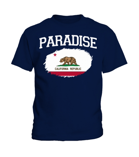 Paradise Ca California Flag Vintage Usa Sports Men Kids T-Shirt