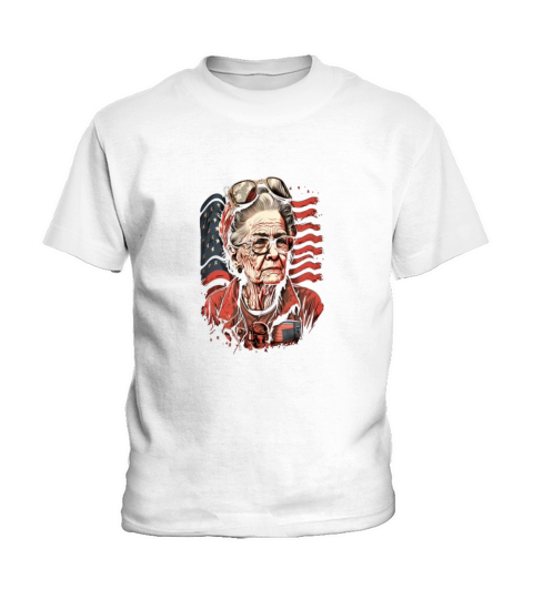 Retired Military Vintage Veteran American Mom Kids T-Shirt