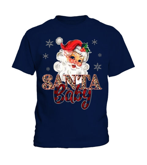 Vintage Santa Leopard Plaid Kids T-Shirt