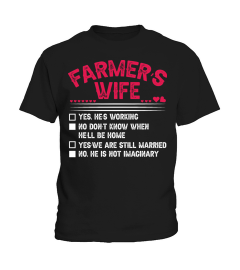 Womens Farmer s Wife Checklist funny saying gift Kids T-Shirt