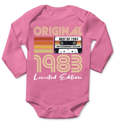 40th birthday vintage 1983 original 1983 Long Sleeve Baby One-Piece