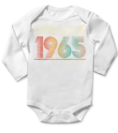 58 Years Old Vintage 1965 58th Birthday Gifts Long Sleeve Baby One-Piece