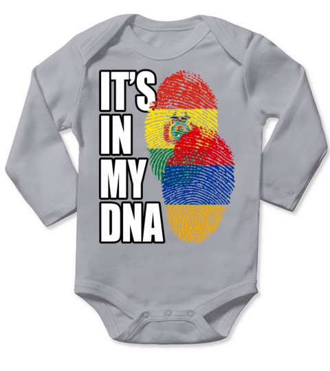 Armenian And Bolivian Mix Heritage DNA Flag Long Sleeve Baby One-Piece