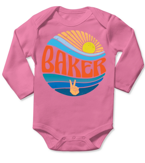 Baker Shirt Vintage Sunset Baker Groovy Tie Dye Long Sleeve Baby One-Piece