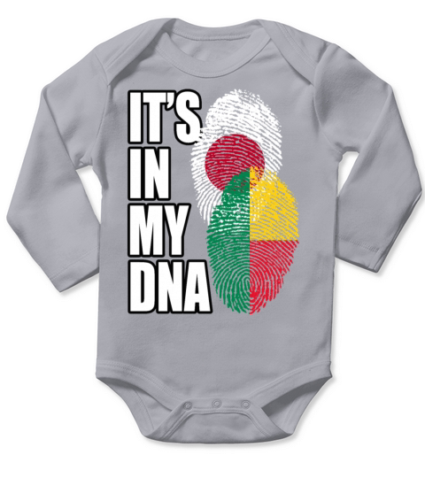 Beninese And Japanese Mix Heritage DNA Flag Long Sleeve Baby One-Piece