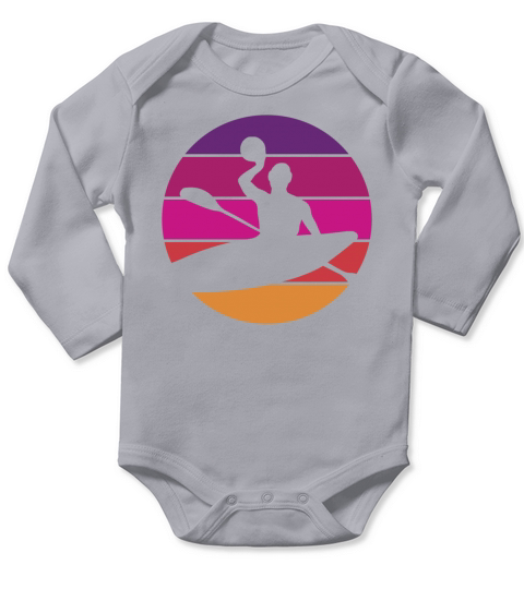 Canoe Polo - Retro - Vintage - Sunset Long Sleeve Baby One-Piece