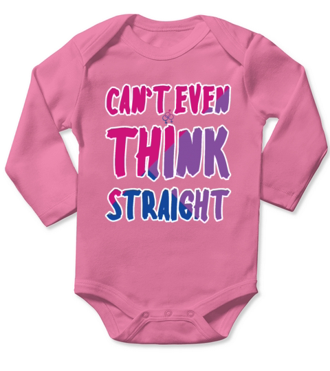 Cant Think Straight Bisexual Pride Flag Long Sleeve Baby One-Piece