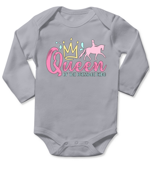 Dressage Queen Of The Horse Riding Dressage Rider Long Sleeve Baby One-Piece